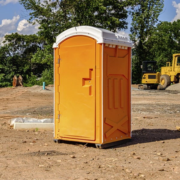 how often are the porta potties cleaned and serviced during a rental period in Westphalia